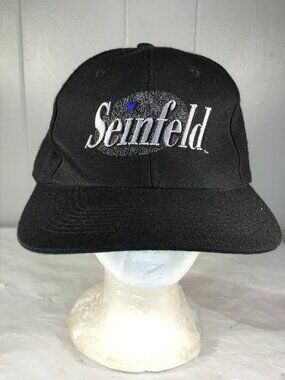Vintage 90s Seinfeld Logo KC Snapback Hat Black 1990s TV Comedy Show NBC